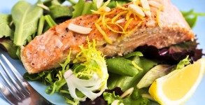 Salad with grilled salmon Salad with grilled salmon